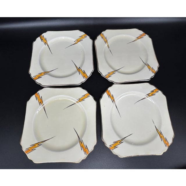 Mid-Century Modern Art Deco Plates by Hugh Longport for Konny Kraft, 1920s, Set of 12 For Sale - Image 3 of 10