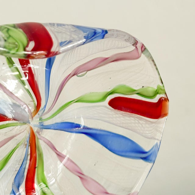 Murano Zanfirico Latticino Rainbow Glass Trinket Dish, 1960's Italian Handblown Art Glass For Sale - Image 14 of 14