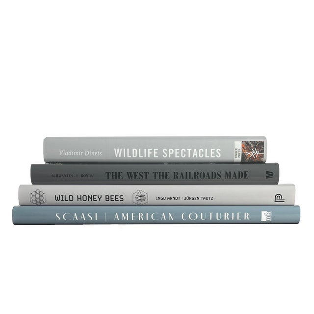 Transitional Decorative Books - Granite Coffee Table Stack - 4 Grey Books For Sale - Image 3 of 3