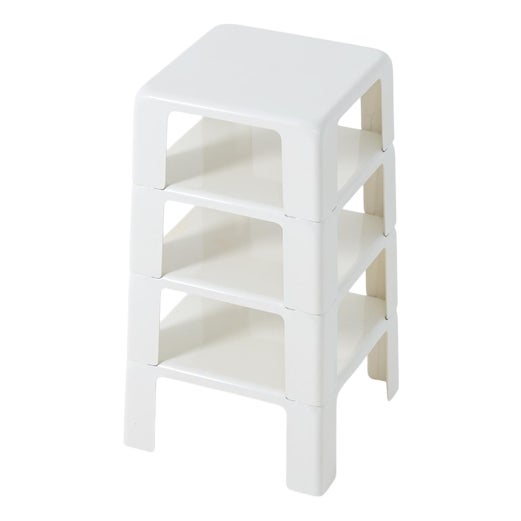 White Quattro Gatti or Nesting Tables by Mario Bellini for B&B Italia / C&B Italia, 1960s, Set of 4 For Sale