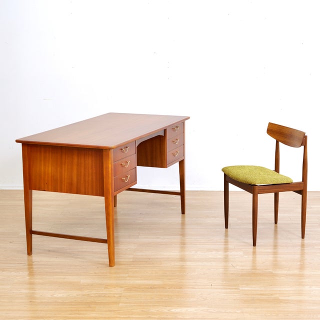 Brown 1960s Danish Modern Mahogany Desk For Sale - Image 8 of 12