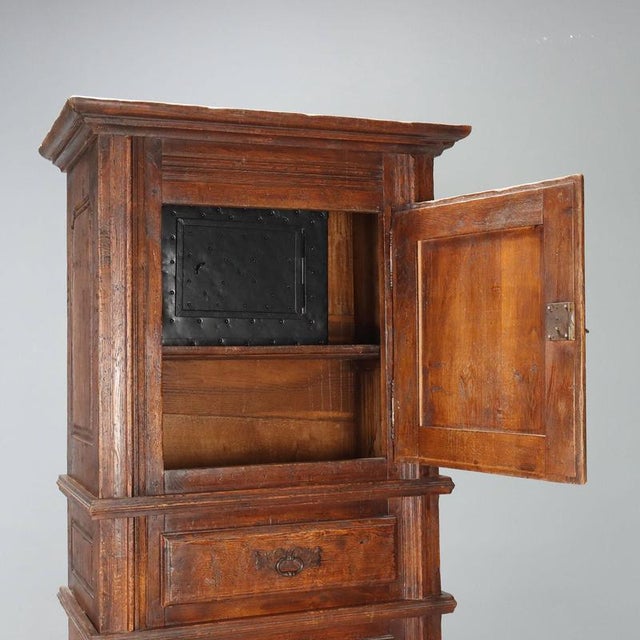 Baroque Style Oak Sideboard with Safe For Sale - Image 3 of 13