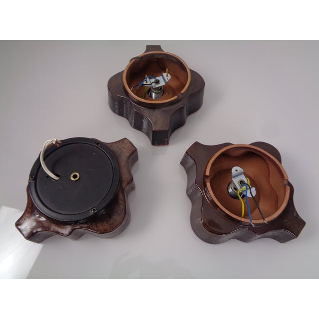 Pop Art German Ceramic Wall Lamps, 1970s, Set of 3 For Sale - Image 13 of 18