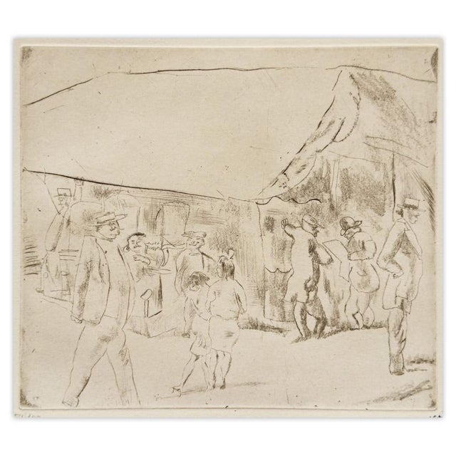1980 Jules Pascin Scène De Rue À Miami Etching For Sale - Image 4 of 4