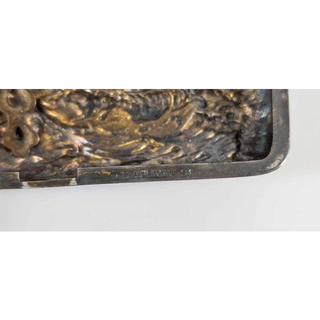 20th Century American Sterling Silver Cigarette Case With Siren & Dolphin by Battin & Co. For Sale - Image 14 of 15