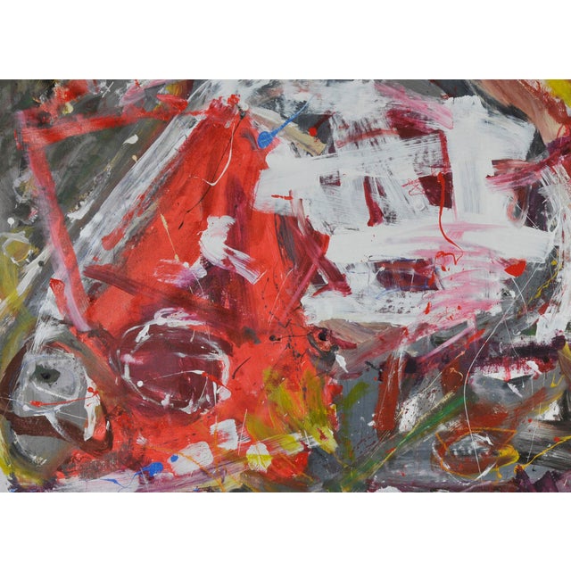 2010s Robbie Kemper "White Curve and Some Other Colors, Too" Unstretched Abstract Painting For Sale - Image 5 of 6