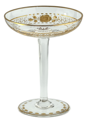Antique Gilt Decorated Art Glass Goblet, 1890s