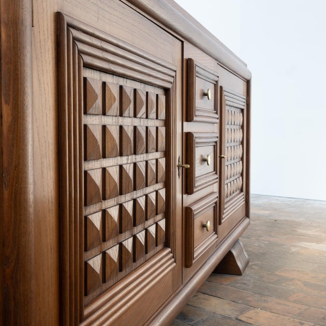 Oak Sideboard in the style of Charles Dudouyt, France, 1950s For Sale - Image 10 of 11