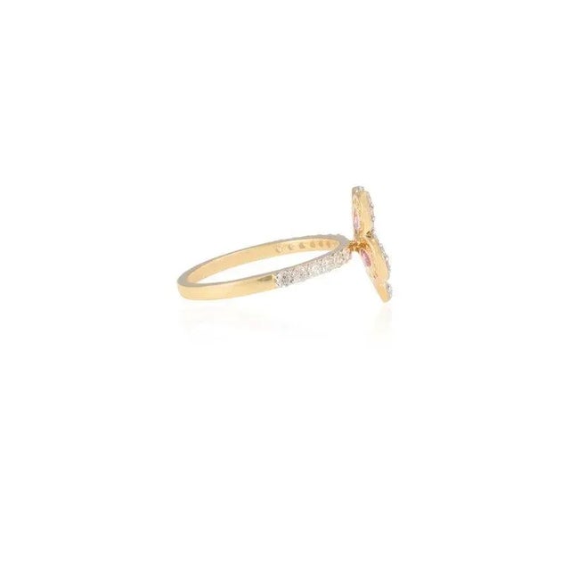 Not Yet Made - Made To Order 18k Solid Gold Cherry Blossom Diamond Flower Ring Size 7 (All Sizes Available) For Sale - Image 5 of 13