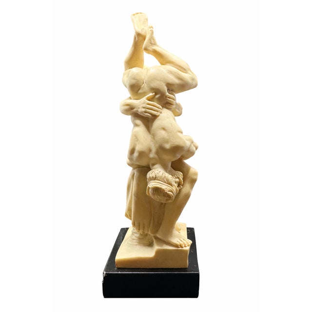 Neoclassical Mid-20th Century Italian Alabaster Sculpture of Hercules & Diomedes by Gino Ruggeri For Sale - Image 3 of 8