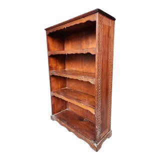 Late 20th Century Vintage Hand Carved Bookcase For Sale