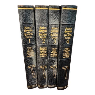1940 Audels Carpenters & Builders Guide Books – Complete 4-Volume Leather-Bound Set For Sale