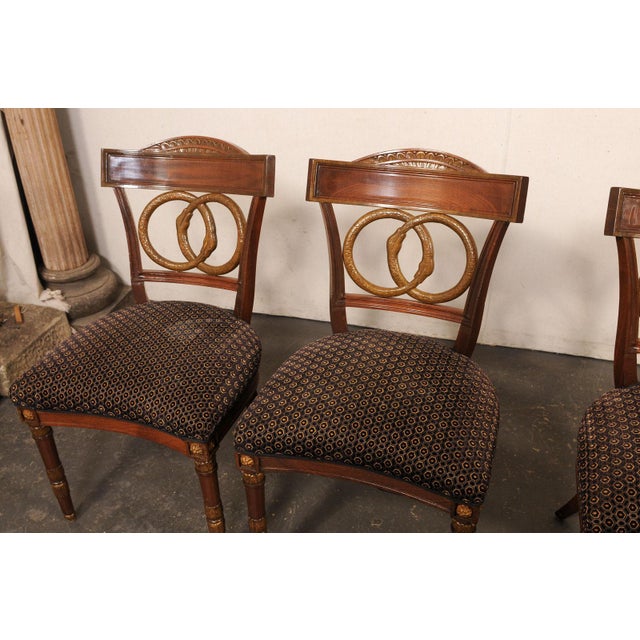 French Set of "Ouroboros" Back Dining Chairs For Sale - Image 12 of 12