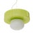 Rosette and metal parts of the lamp body in nickel-plated brass. Double diffuser in Murano glass, one white and one green....