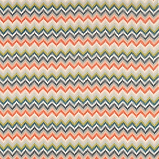 Harlequin Minouri Fabric in Teal/Mandarin/Lichen For Sale