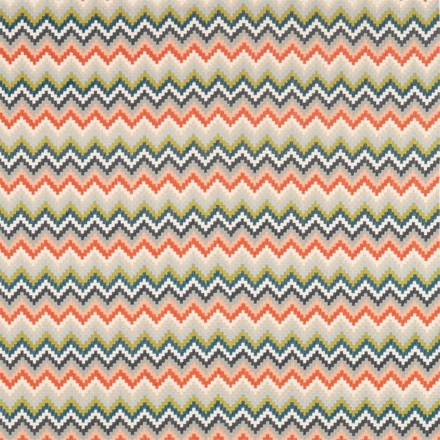 Harlequin Minouri Fabric in Teal/Mandarin/Lichen For Sale