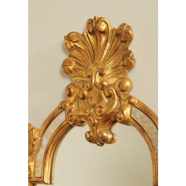 LaBarge Italian Rococo Style Giltwood Carved Wall Mirror For Sale - Image 9 of 13