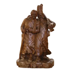 Early 20th Century Swiss Walnut Sculpture Composition Signed Carl Binder