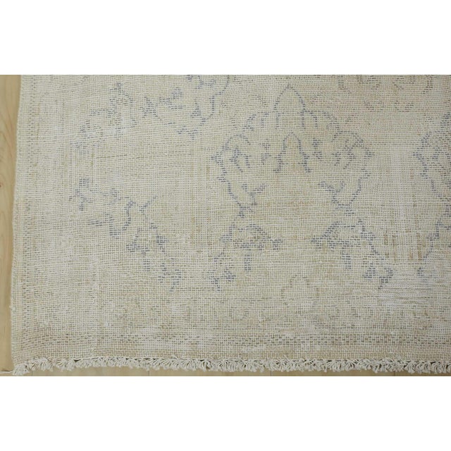 Kerman Rug 9’5” X 12′ Ivory Wool Vintage Distressed Hand-Knotted Carpet For Sale - Image 12 of 15