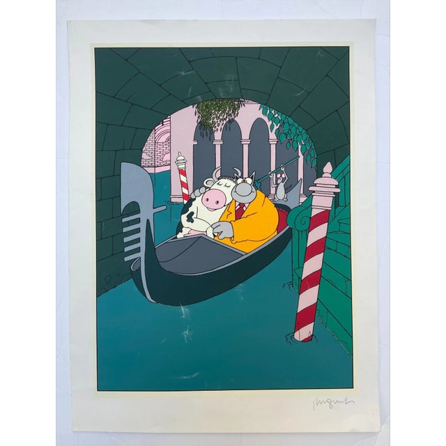 Philippe Geluck - Venice Silk-screen print 2003 Numbered out of 300 and signed Exhibition copy Missing and damaged 73x60,...