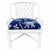 Blue Vintage Lacquered Diamond Rattan Arm Chairs in Thibaut Goa Fabric For Sale - Image 8 of 9