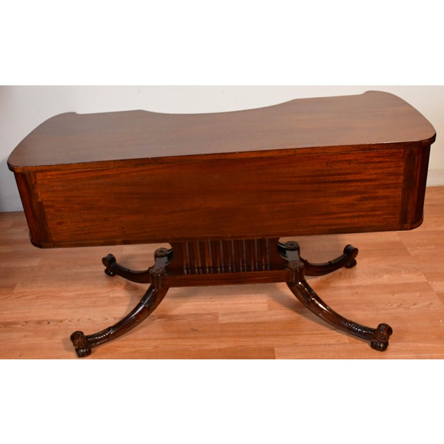 1920s Antique English Regency Style Mahogany Vanity Desk / Makeup Table For Sale - Image 13 of 17