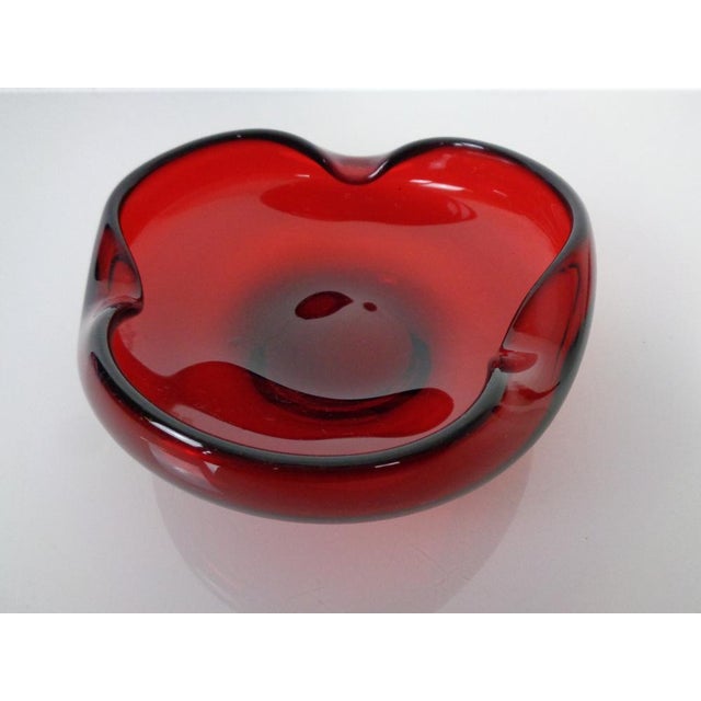 Red Sommerso Murano Glass Bowl or Ashtray, Italy, 1960s For Sale - Image 3 of 18