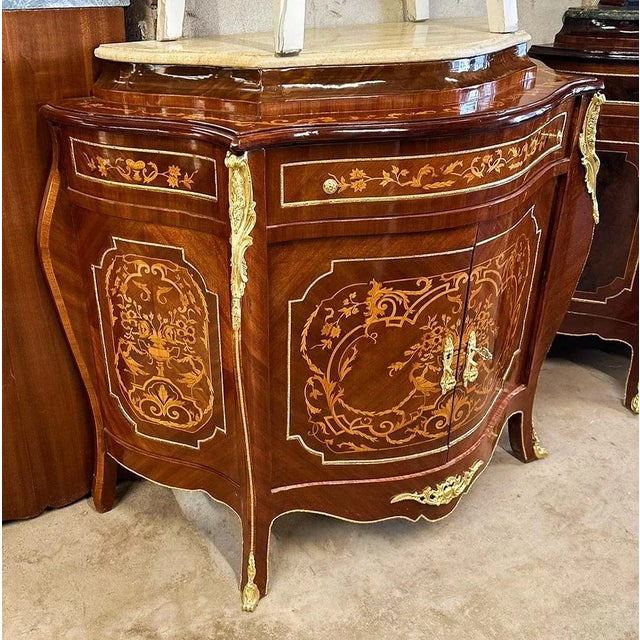 French French Style Copper Commode Marble Topped For Sale - Image 3 of 3