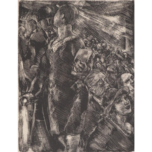 Luc-Albert Moreau, At the Cinema, Original Lithograph For Sale - Image 5 of 5