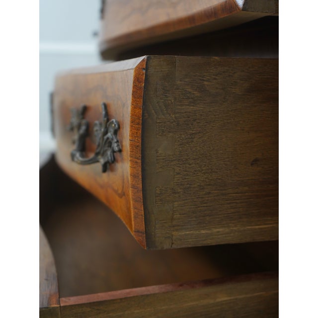1950s Vintage French Louis XV Style Bombe Marble Top Commode Chest For Sale - Image 5 of 18
