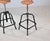 Industrial Industrial Height-Adjustable Bar Stools by L Sautereau, 1950s, Set of 2 For Sale - Image 3 of 6