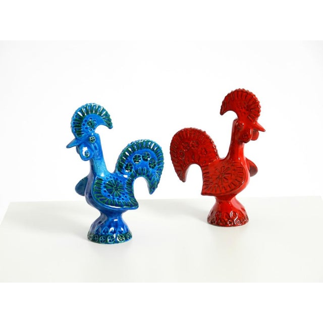 1960s Ceramic Roosters by Aldo Londi for Bitossi, Italy, 1960s, Set of 2 For Sale - Image 5 of 18