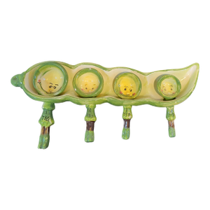 Vintage Py Ceramic Peas in a Pod Measuring Spoons Anthropomorphic