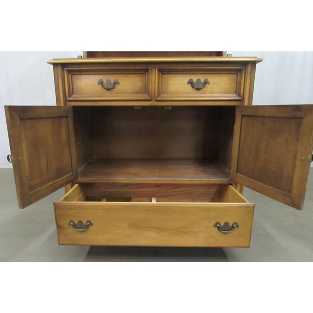 Wood Vintage Country Style Maple Cabinet Server For Sale - Image 7 of 13
