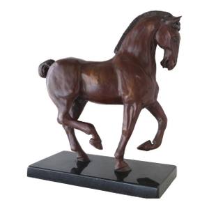 Mid 20th Century Heavy Solid Bronze Classic Horse Pacer Lost Wax Casting Process