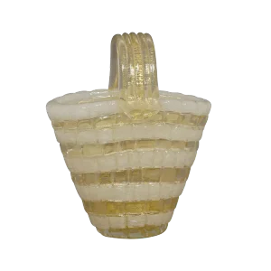 Ercole Barovier for Barovier & Toso Attr. Glass Basket Circa 1940ties