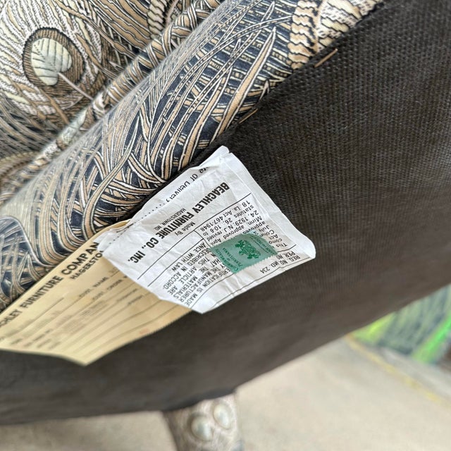 Pair of Oriental Fully Upholstered Beachley Furniture Peacock Ottomans For Sale - Image 12 of 12
