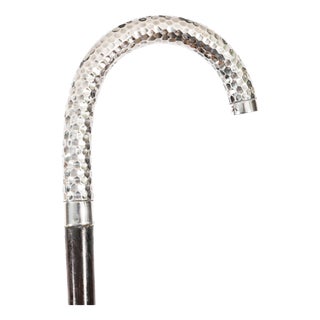 Antique French Silver Walking Cane Stick, 1890s For Sale