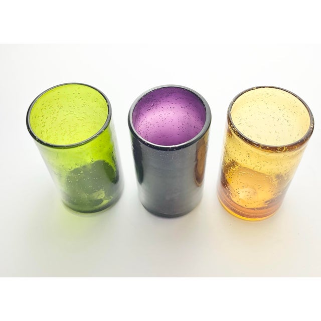 6 Colorful Blown Highball Tumbler Drinking Glasses For Sale - Image 4 of 6