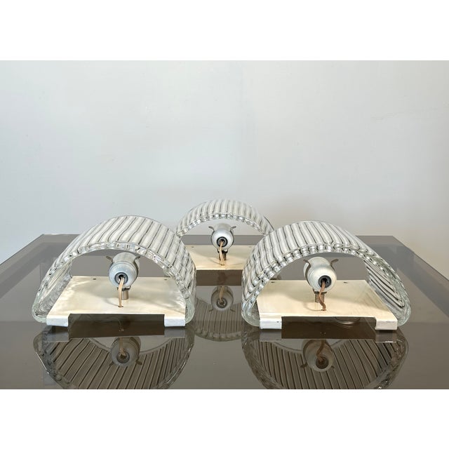 Glass Wall Lamps by Fratelli Toso, 1970s, Set of 3 For Sale - Image 4 of 15
