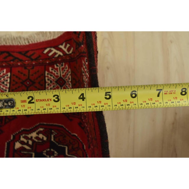 Turkmen Runner 2’6” X 9’10” Red Wool Vintage Tribal Hand-Knotted Rug For Sale - Image 9 of 11