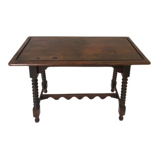 Early 20th Century Antique Jacobean American Colonial Hall Table Desk Console For Sale