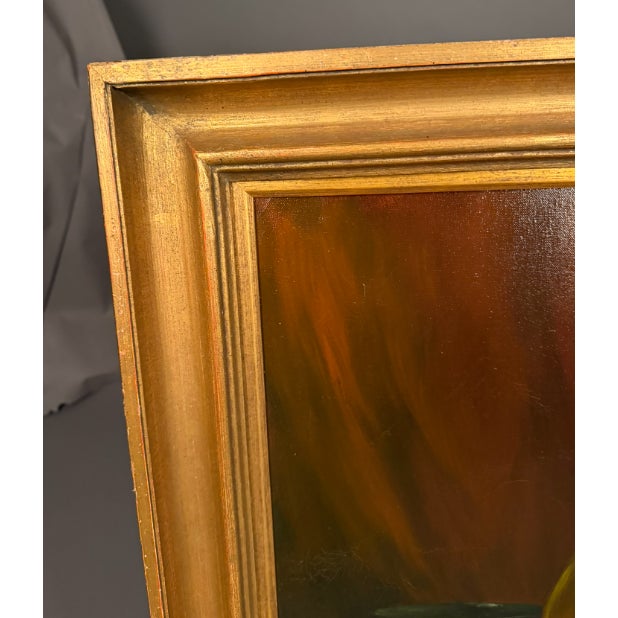 French Country European Oil on Canvas Still Life With Kittens, Fruit and Bottles, Signed De Beer, Circa 1940 For Sale - Image 3 of 15