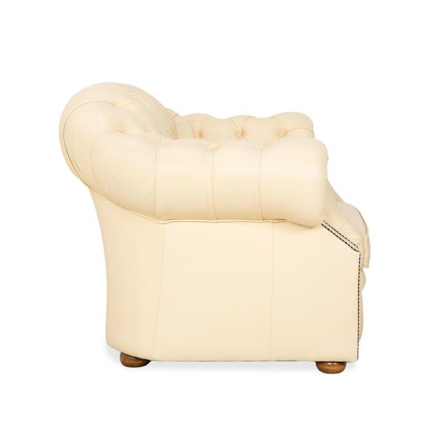 Vintage Centurion Chesterfield Armchair in Cream Leather For Sale - Image 14 of 17