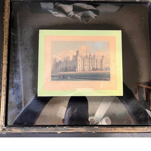 Antique 1829 J.P. Neale Engraving Burleigh House Northamptonshire Framed Breuner For Sale In San Francisco - Image 6 of 6