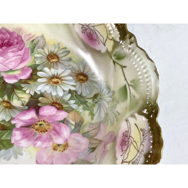 Hand Painted Peonies and Daisies on Porcelain Bowl-Late 19th Century-Leuchtenburg,Germany For Sale - Image 4 of 12