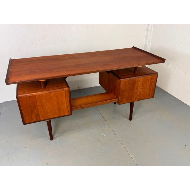 Mid-Century Danish Teak Desk attributed to Louis van Teeffelen for Wébé, 1960s For Sale - Image 12 of 18