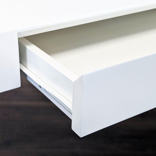 West Elm White Modern Desk With Sleek Minimalist Design For Sale In San Francisco - Image 6 of 10