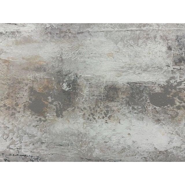 Textile Burns Abstract Textured Print on Canvas, Framed For Sale - Image 7 of 12
