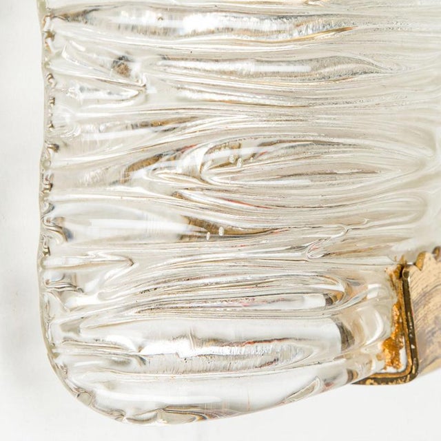 Glass and Brass Wall Light attributed to J. T. Kalmar, 1960s For Sale - Image 11 of 18
